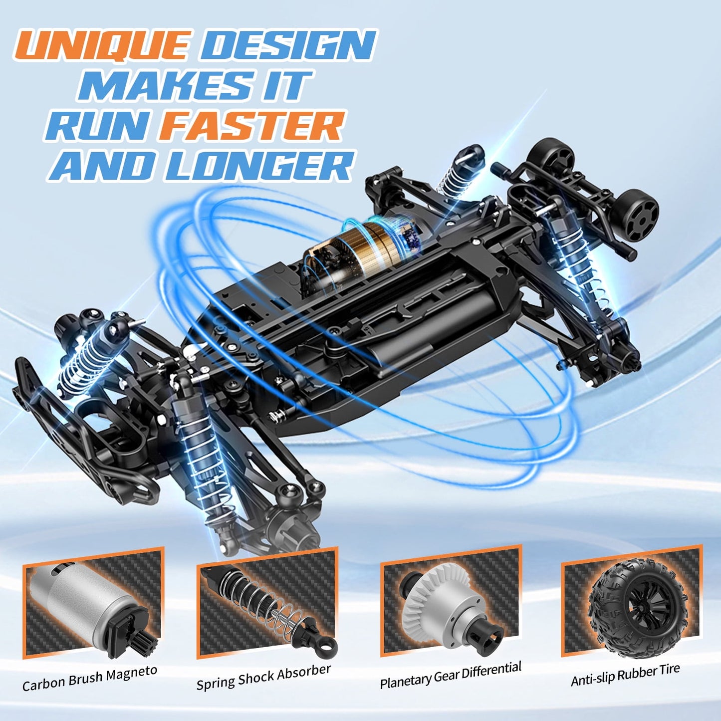 RC Cars, 1:16 All Terrain Remote Control Car for Adults & Boys, 4WD Off-Road RC Truck, High Speed Fast 30+ MPH