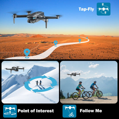 Loheer G09 GPS Drone with Camera for Adults 4k, RC Quadcopter Auto Return Home, 2 Batteries, Black