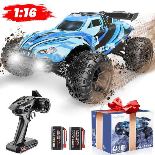 RC Cars, 1:16 All Terrain Remote Control Car for Adults & Boys, 4WD Off-Road RC Truck, High Speed Fast 30+ MPH