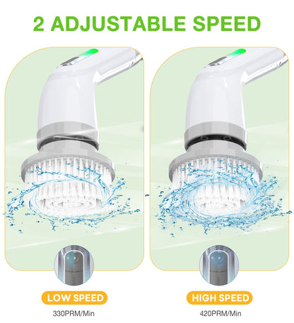 LOHEER Electric Spin Scrubber, Cordless Bathroom Scrubber Cleaning Brush for Floor, Bathtub, Kitchen