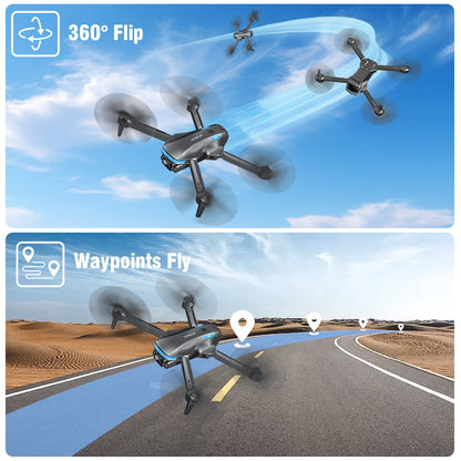 Drone With Camera 1080P for Kids And Adults, RC Quadcopter Drone with Altitude Hold, Mini Drone With One Key Start, Waypoint Fly, Headless Mode, 3D Flip, 3 Speeds, Remote Control Drone for Beginners