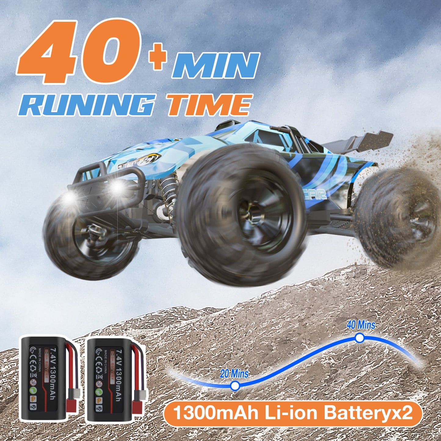 RC Cars, 1:16 All Terrain Remote Control Car for Adults & Boys, 4WD Off-Road RC Truck, High Speed Fast 30+ MPH