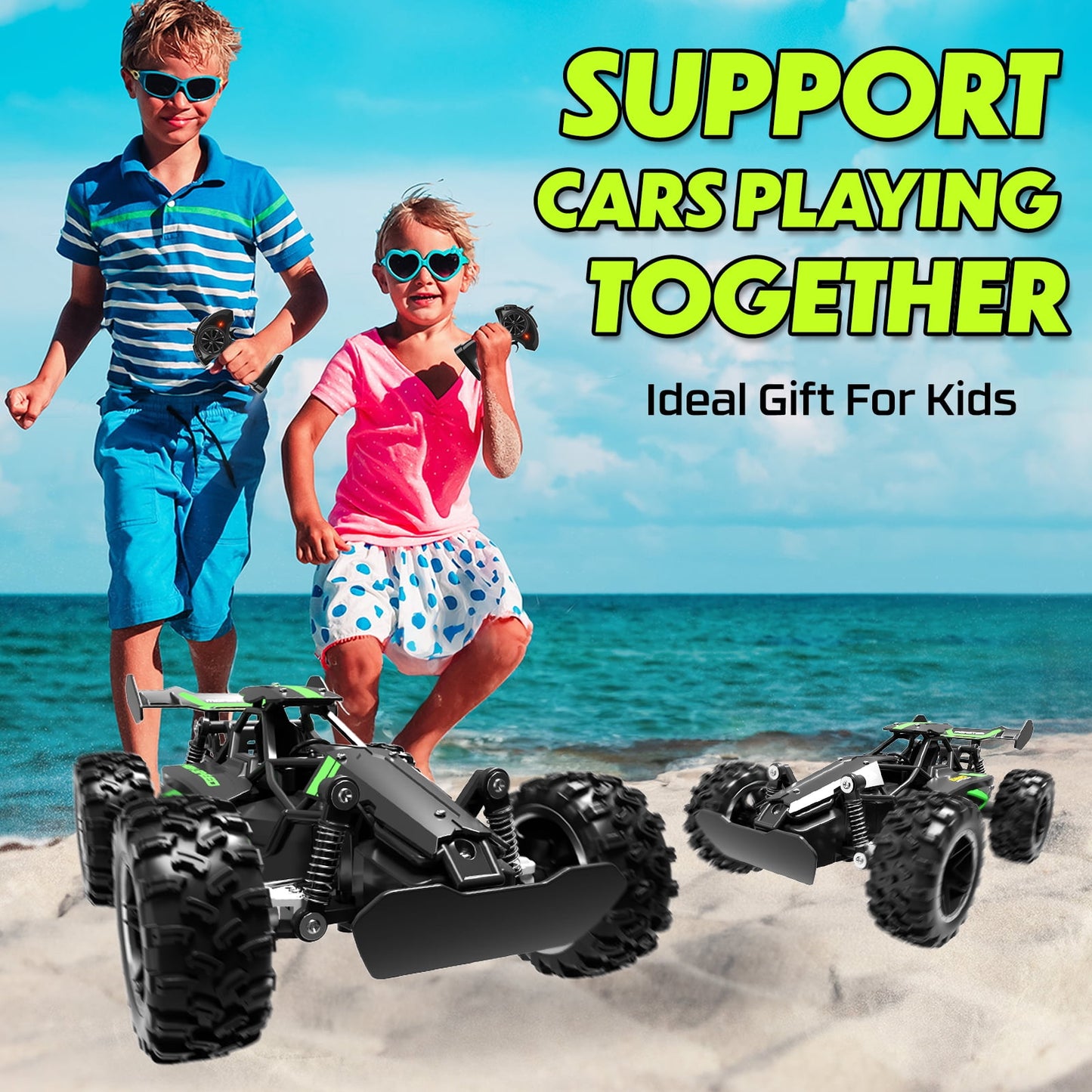 LOHEER Remote Control Car, 1:18 High Speed RC Cars, 20+ km/h Toy for Boys & Girls Gifts for Kids