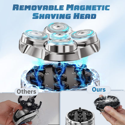 LOHEER Head Shavers for Bald Men, 5D Head Shaver, LED Display, Wet/Dry Electric Razor, Gift for Men