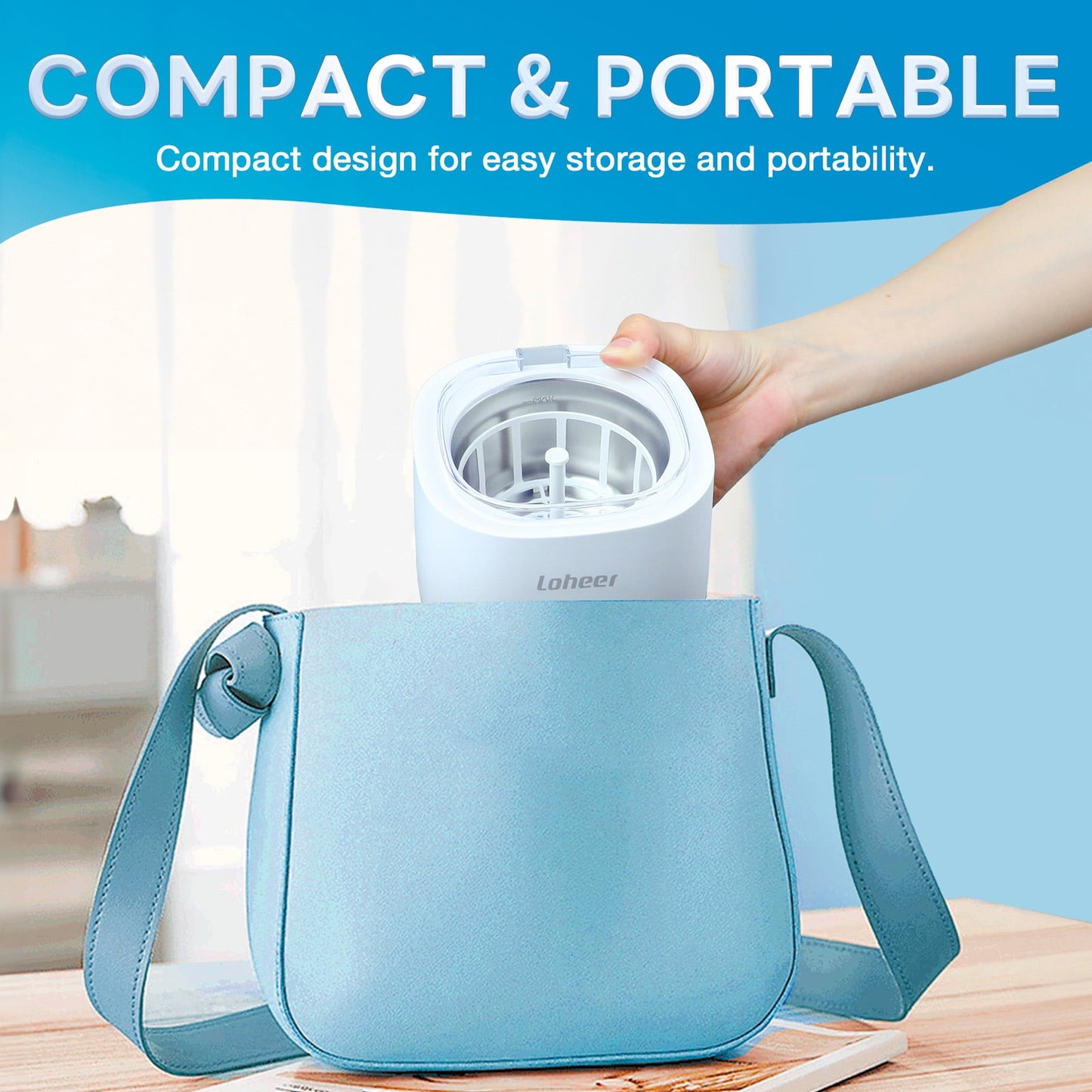 Loheer Ultrasonic Retainer Cleaner 45kHz, 250ML Retainer Cleaner Machine for Denture, Mouth Guard, Aligner