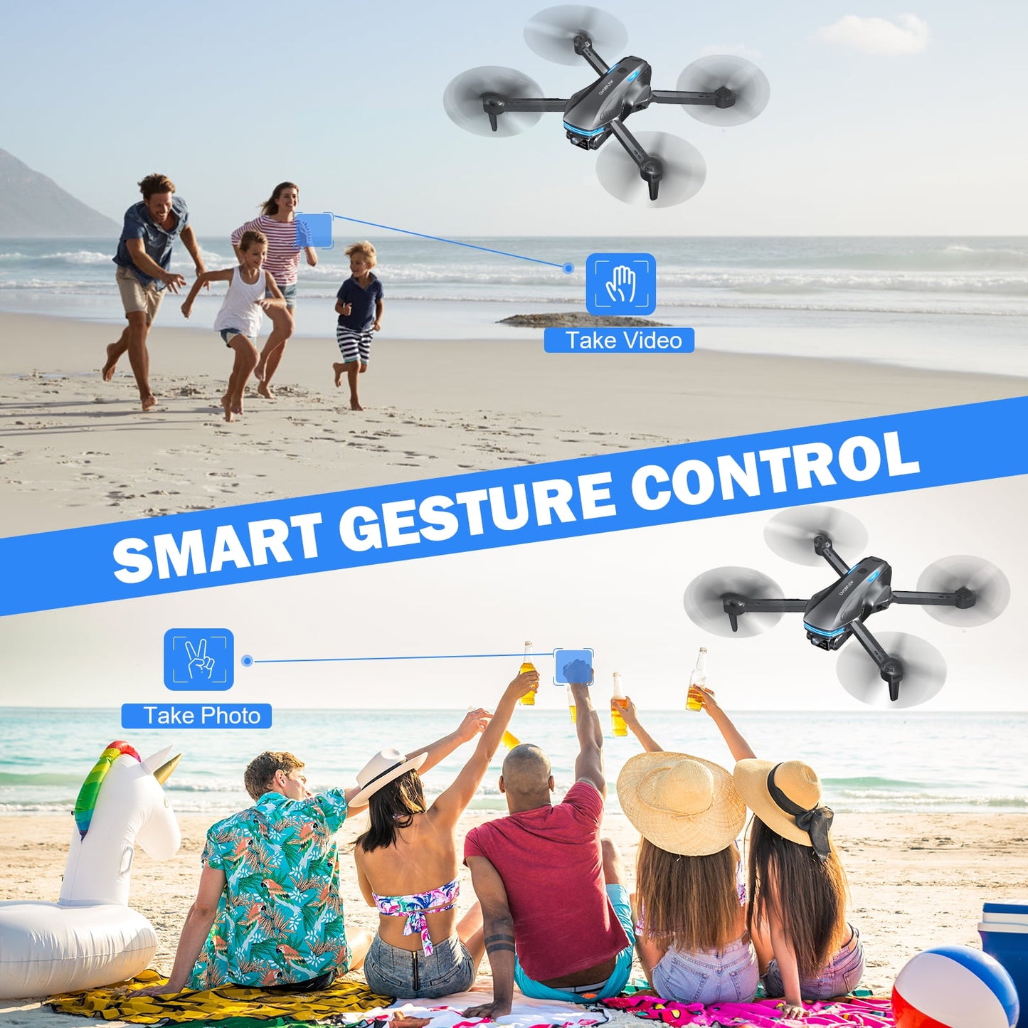 Drones with Camera for Adults 4k UHD, Brushless Motor FPV Foldable RC Drones for Adults Kids Beginners with 36 Mins Long Flight, Altitude Hold