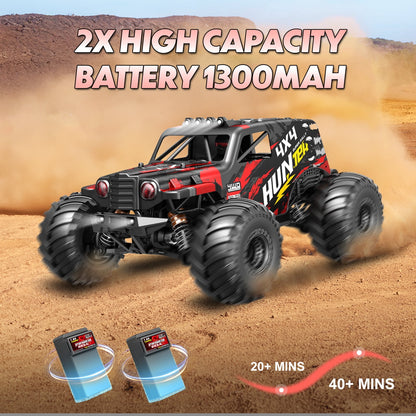 LOHEER 1:14 RC Cars for Adults Fast 42 mph, 4WD Off-Road RC Trucks with 6 LED Lights, High Speed Remote Control Car for Teen Boy Gifts