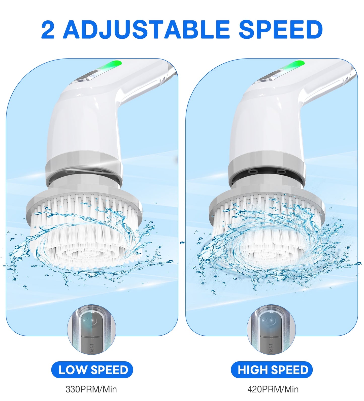 LOHEER Electric Spin Scrubber, Cordless Cleaning Brush Scrubber for Bathroom & Shower,Bathtub,Glass,Car, 3 Adjustable Size,7 Replaceable Brush Heads