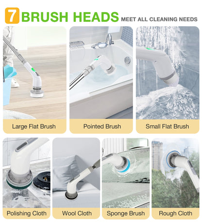 LOHEER Electric Spin Scrubber, Cordless Bathroom Scrubber Cleaning Brush for Floor, Bathtub, Kitchen