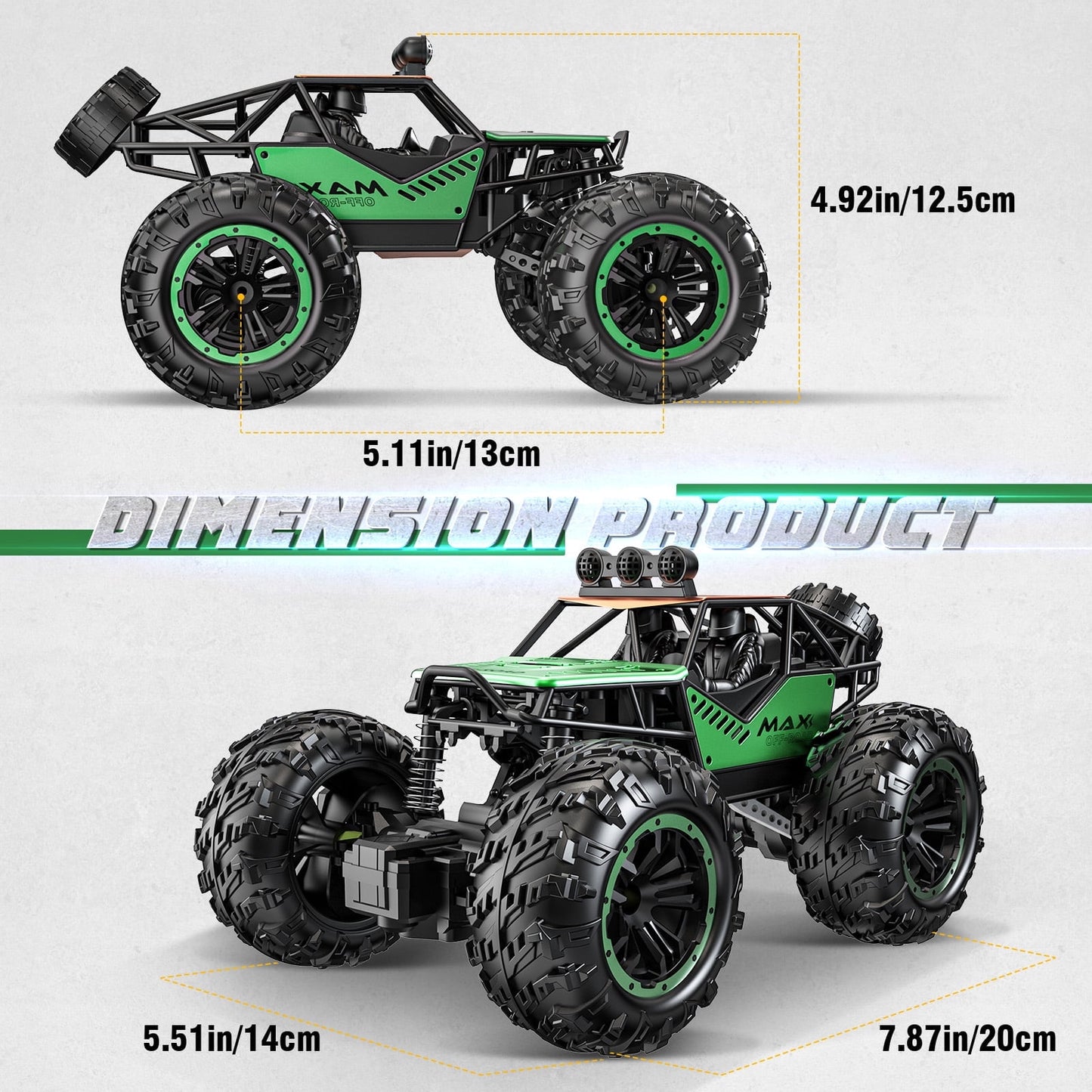Remote Control Car, 1:16 Scale 2.4Ghz RC Cars 4x4 Off Road Trucks, Waterproof RTR RC Monster Truck 36KM/H, Toys for Kids and Adults with 2 Batteries 35+ mins Play