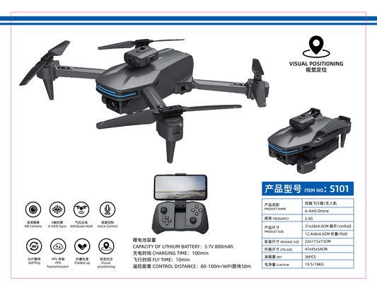 Drone with Camera for Beginners, WiFi FPV Quadcopter with 2K HD Camera, Auto Hover, 3D Flips, Headless Mode, Trajectory Flight, 2 Batteries, Carrying Case