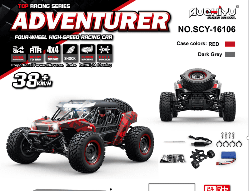 Remote Control Car, 1:16 Scale 2.4Ghz RC Cars 4x4 Off Road Trucks, Waterproof RTR RC Monster Truck 36KM/H, Toys for Kids and Adults with 2 Batteries 35+ mins Play