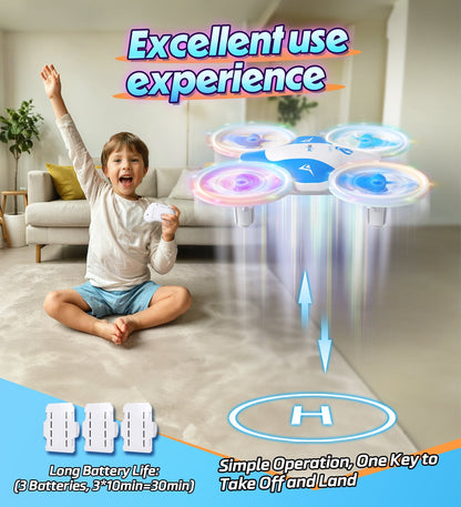 Loheer Mini Drone for Kids, LED RC Drone with 360 Flips, Small RC Quadcopter Flying Toy for Kids, Blue