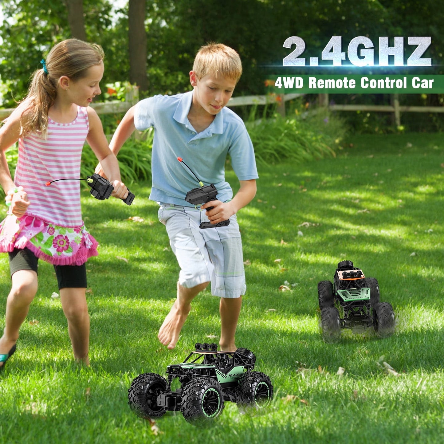 Remote Control Car, 1:16 Scale 2.4Ghz RC Cars 4x4 Off Road Trucks, Waterproof RTR RC Monster Truck 36KM/H, Toys for Kids and Adults with 2 Batteries 35+ mins Play