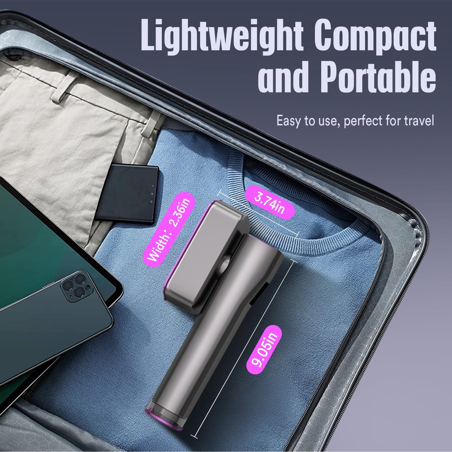 Steamer for Clothes, LOHEER Portable Travel Steamer & Iron 2 in 1, 3 Adjustable Steam Levels