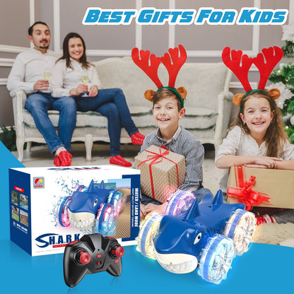 RC Train Set for Kids Remote Control Steam Locomotive Retro Train, with Railroad Carriages Long Tracks, Battery-Powered Model Train RC Toy Gift for Boys & Girls Ages 3-8