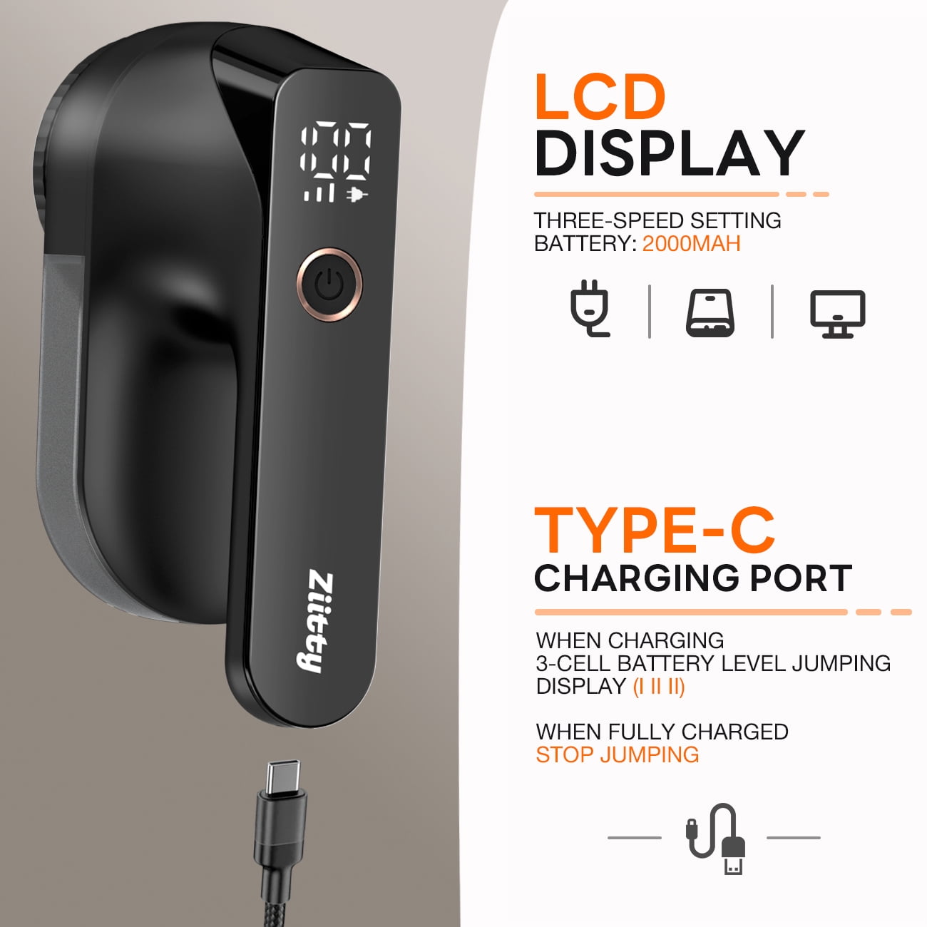 Loheer Fabric Shaver, Electric Lint Remover, Lint Shaver, Sweater Defuzzer with LED Display